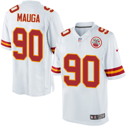 Men's Limited Josh Mauga Nike Jersey White Road - #90 NFL Kansas City Chiefs